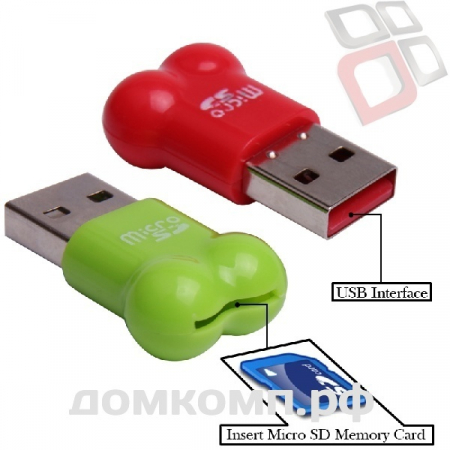SR-USB-Card-Reader-Little-Bone-Shape-MicroSD-Card-T-Flash-Memory-Card-Up-to-64GB